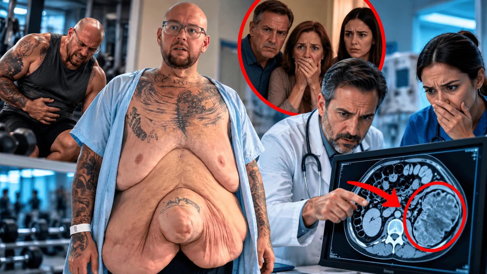 La familia de Ricardo lo humillaba por el extraño bulto que crecía y se movía en su abdomen — ¡pero cuando se desmayó en el gimnasio, los médicos descubrieron algo que nadie esperaba encontrar!